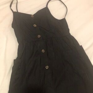 Black Button Dress For Young Girls